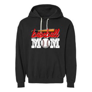 Baseball Mom Sports Mothers Day Mommy Mama Baseball Lover Gift Garment-Dyed Fleece Hoodie