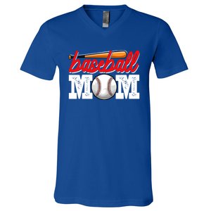 Baseball Mom Sports Mothers Day Mommy Mama Baseball Lover Gift V-Neck T-Shirt