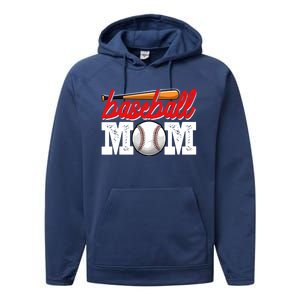 Baseball Mom Sports Mothers Day Mommy Mama Baseball Lover Gift Performance Fleece Hoodie