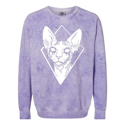 Black Metals Sphynx Cat Colorblast Crewneck Sweatshirt