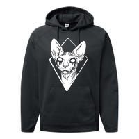 Black Metals Sphynx Cat Performance Fleece Hoodie