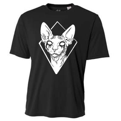 Black Metals Sphynx Cat Cooling Performance Crew T-Shirt