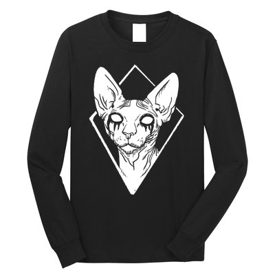 Black Metals Sphynx Cat Long Sleeve Shirt