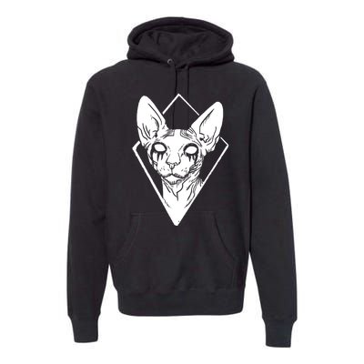 Black Metals Sphynx Cat Premium Hoodie