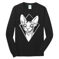 Black Metals Sphynx Cat Tall Long Sleeve T-Shirt