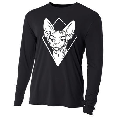 Black Metals Sphynx Cat Cooling Performance Long Sleeve Crew