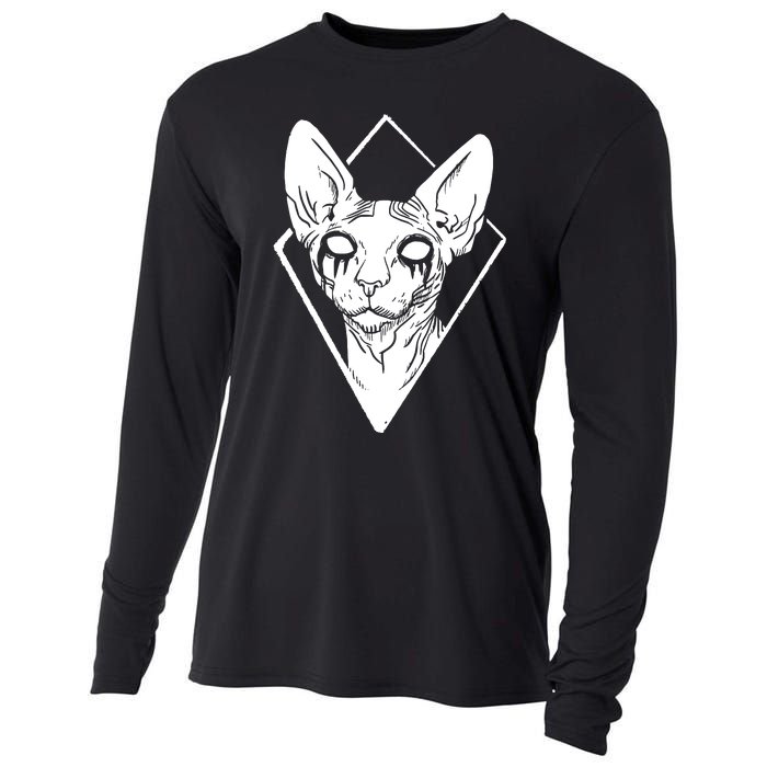 Black Metals Sphynx Cat Cooling Performance Long Sleeve Crew