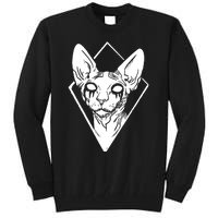 Black Metals Sphynx Cat Tall Sweatshirt