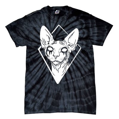 Black Metals Sphynx Cat Tie-Dye T-Shirt