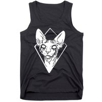 Black Metals Sphynx Cat Tank Top