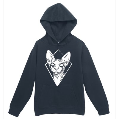 Black Metals Sphynx Cat Urban Pullover Hoodie