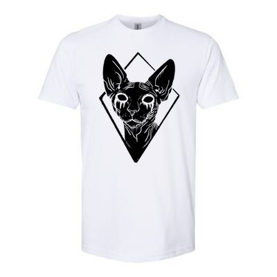 Black Metals Sphynx Cat Softstyle CVC T-Shirt