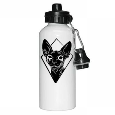 Black Metals Sphynx Cat Aluminum Water Bottle