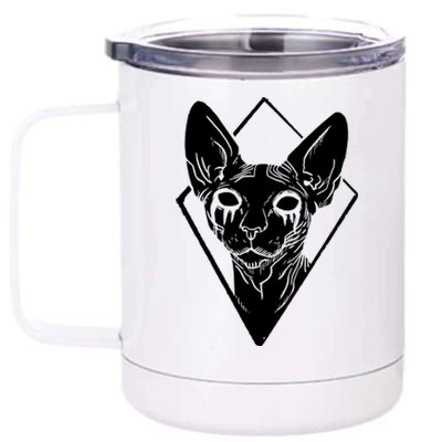 Black Metals Sphynx Cat 12 oz Stainless Steel Tumbler Cup