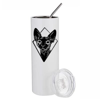 Black Metals Sphynx Cat Stainless Steel Tumbler