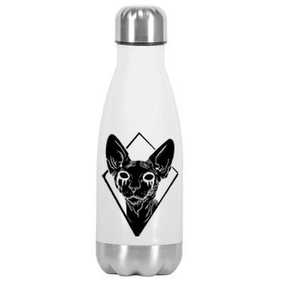 Black Metals Sphynx Cat Stainless Steel Insulated Water Bottle