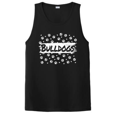 Bulldogs Mascot School Spirit Back To School Footprint Squad PosiCharge Competitor Tank