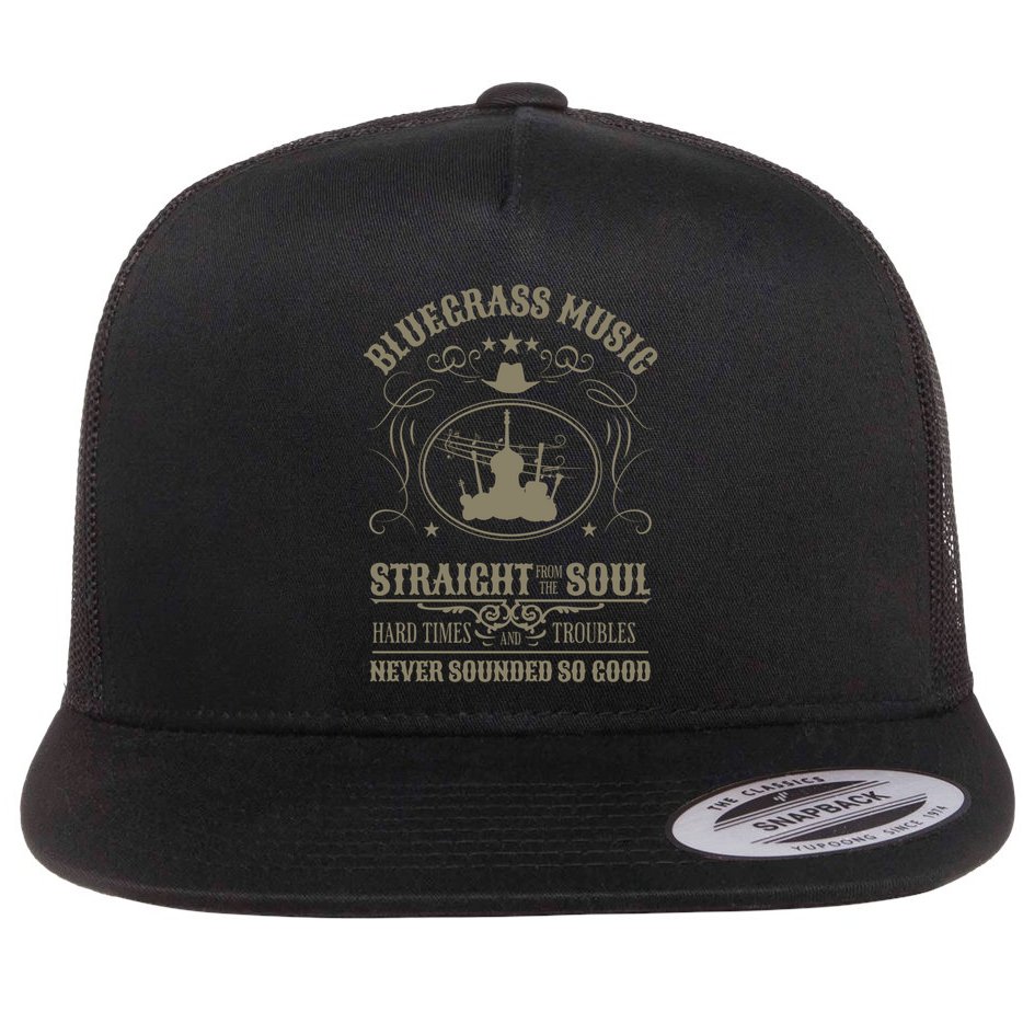 Bluegrass Music Straight From The Soul Flat Bill Trucker Hat
