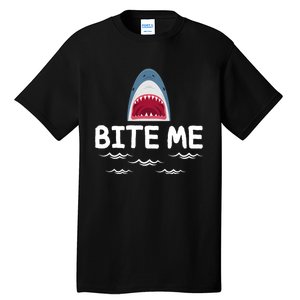 Bite Me Shark Lover Week Awareness Animal Ocean Summer Tall T-Shirt