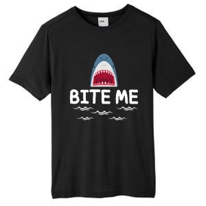 Bite Me Shark Lover Week Awareness Animal Ocean Summer Tall Fusion ChromaSoft Performance T-Shirt