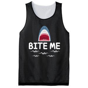 Bite Me Shark Lover Week Awareness Animal Ocean Summer Mesh Reversible Basketball Jersey Tank