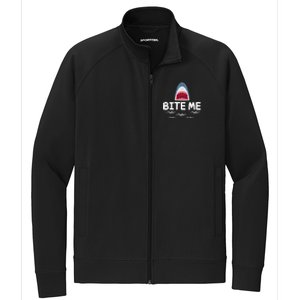 Bite Me Shark Lover Week Awareness Animal Ocean Summer Stretch Full-Zip Cadet Jacket