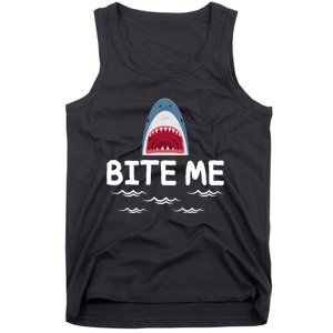 Bite Me Shark Lover Week Awareness Animal Ocean Summer Tank Top