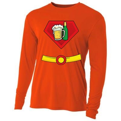 Beer Man Superhero Halloween Costume Cooling Performance Long Sleeve Crew