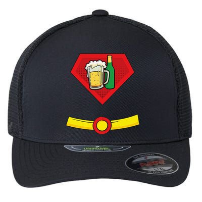 Beer Man Superhero Halloween Costume Flexfit Unipanel Trucker Cap