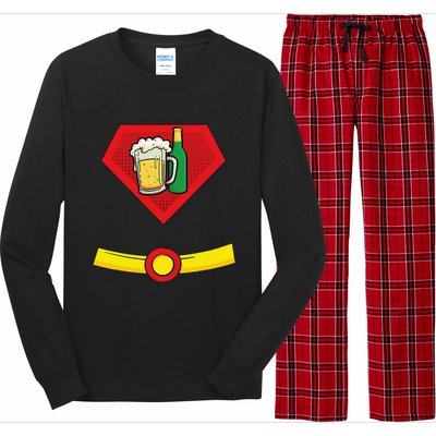 Beer Man Superhero Halloween Costume Long Sleeve Pajama Set