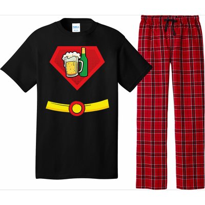 Beer Man Superhero Halloween Costume Pajama Set