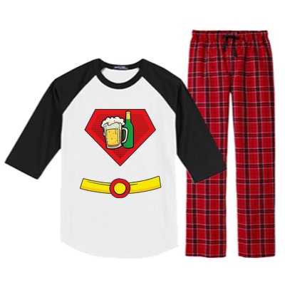 Beer Man Superhero Halloween Costume Raglan Sleeve Pajama Set