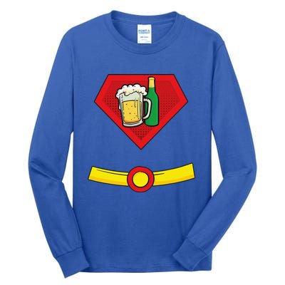 Beer Man Superhero Halloween Costume Tall Long Sleeve T-Shirt