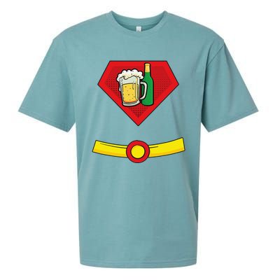 Beer Man Superhero Halloween Costume Sueded Cloud Jersey T-Shirt