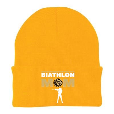 Biathlon Mom Skiing Competition Biathlete Cute Gift Knit Cap Winter Beanie