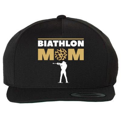 Biathlon Mom Skiing Competition Biathlete Cute Gift Wool Snapback Cap