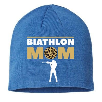 Biathlon Mom Skiing Competition Biathlete Cute Gift Sustainable Beanie