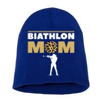 Biathlon Mom Skiing Competition Biathlete Cute Gift Short Acrylic Beanie