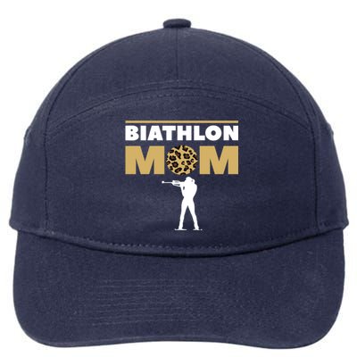 Biathlon Mom Skiing Competition Biathlete Cute Gift 7-Panel Snapback Hat