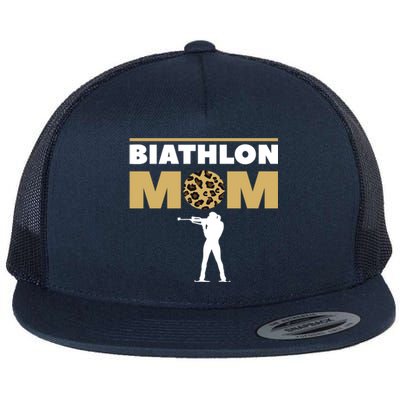 Biathlon Mom Skiing Competition Biathlete Cute Gift Flat Bill Trucker Hat