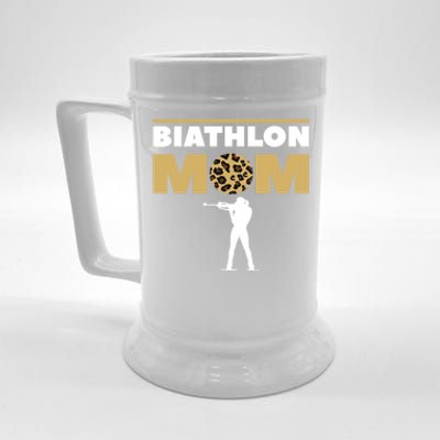 Biathlon Mom Skiing Competition Biathlete Cute Gift Beer Stein