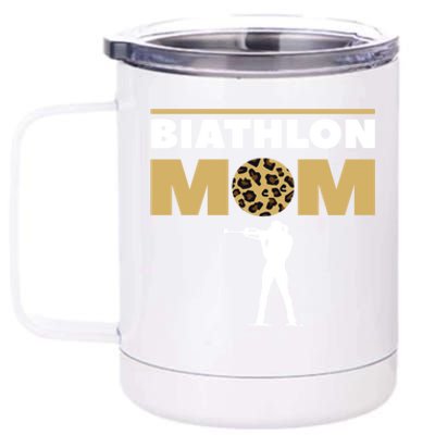 Biathlon Mom Skiing Competition Biathlete Cute Gift 12 oz Stainless Steel Tumbler Cup