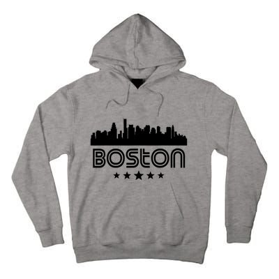 Boston Massachusetts Skyline Retro Style Tall Hoodie