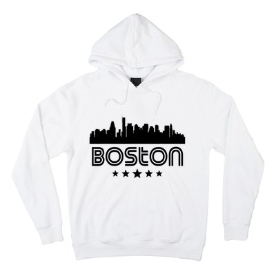 Boston Massachusetts Skyline Retro Style Hoodie