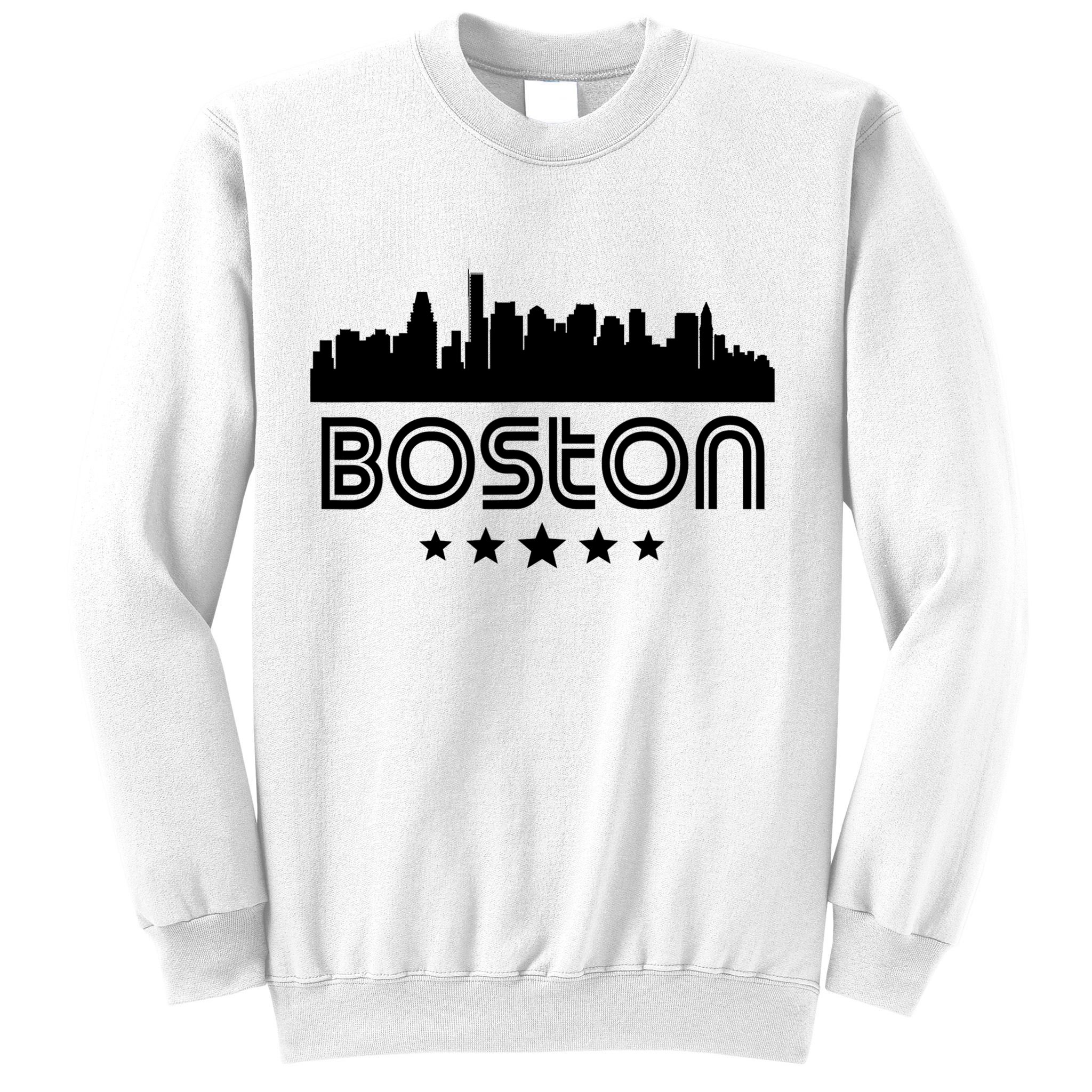 Boston Massachusetts Skyline Retro Style Sweatshirt