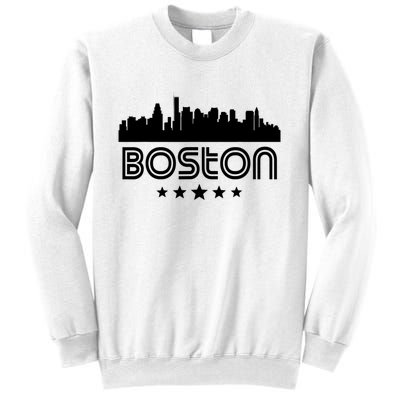 Boston Massachusetts Skyline Retro Style Sweatshirt