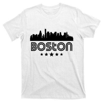 Boston Massachusetts Skyline Retro Style T-Shirt