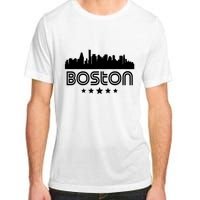 Boston Massachusetts Skyline Retro Style Adult ChromaSoft Performance T-Shirt