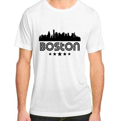 Boston Massachusetts Skyline Retro Style Adult ChromaSoft Performance T-Shirt