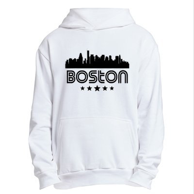 Boston Massachusetts Skyline Retro Style Urban Pullover Hoodie